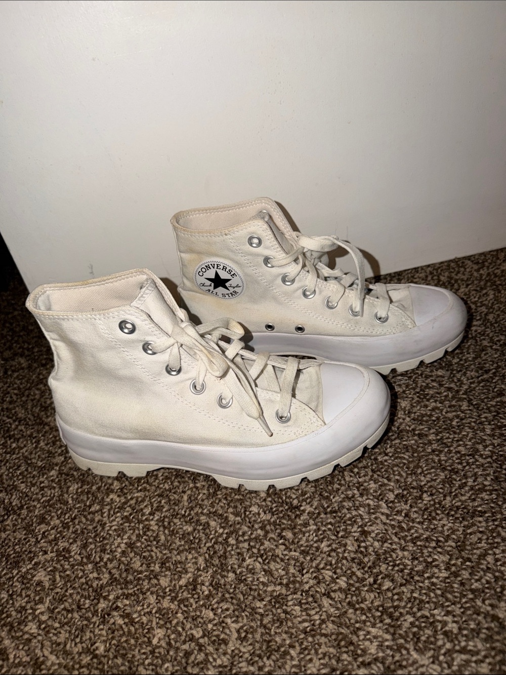 Converse High-Top Lugged Canvas Sneakers - Off-White